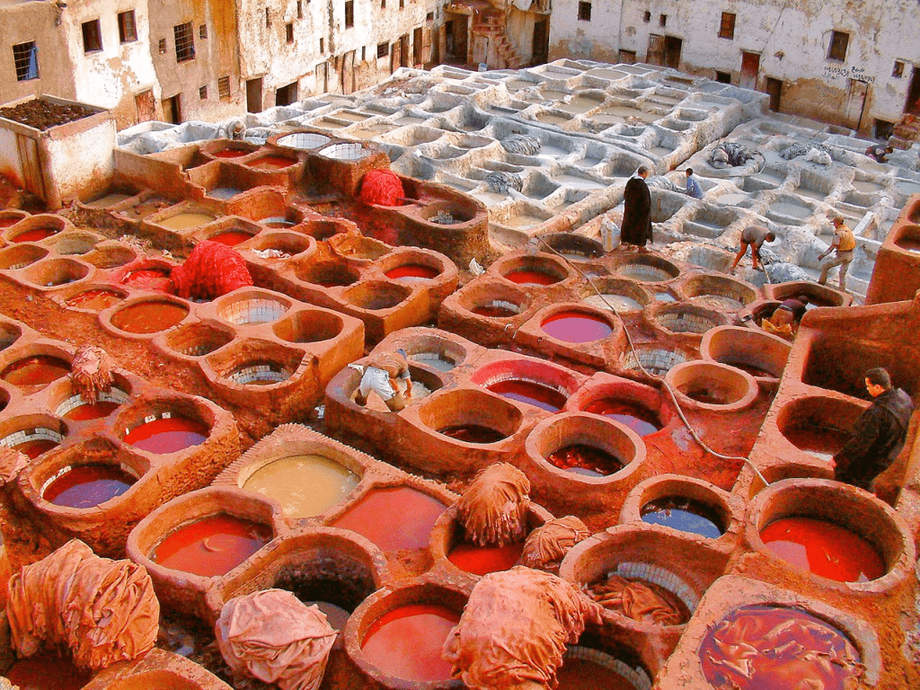 Fez - vopsitorii piele Maroc