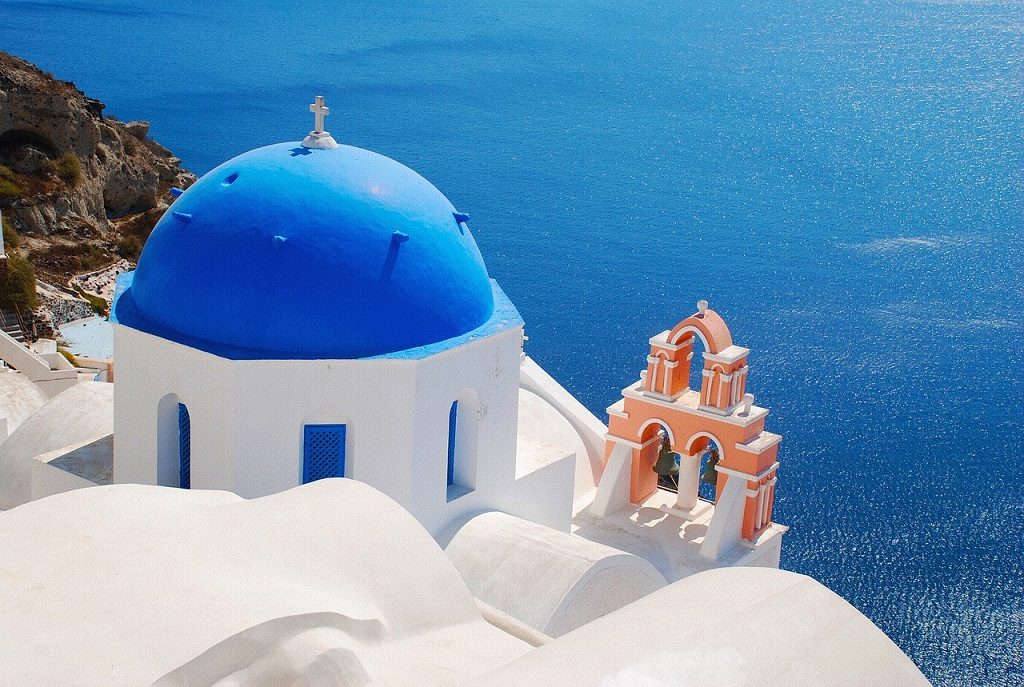 Insula Santorini, Grecia - biserica albastra